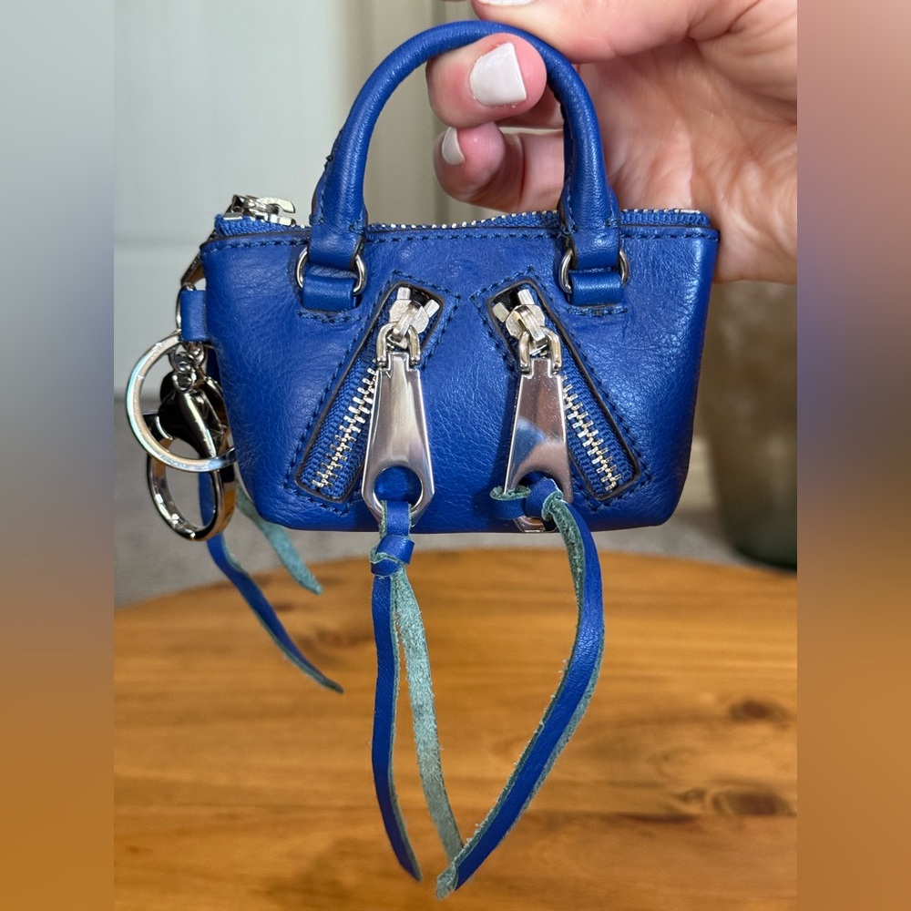 Rebecca Minkoff Moto Satchel Keyfob Coin purse electric blue never used!